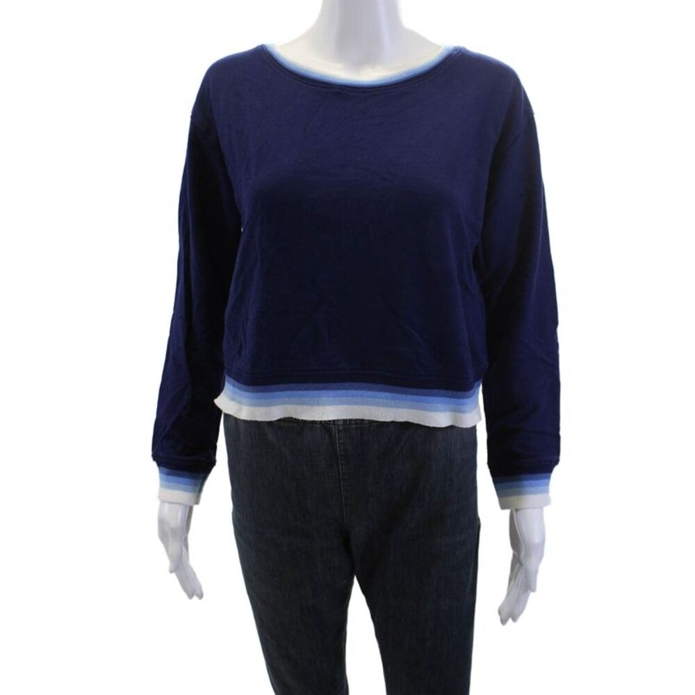 Sundown by Splendid Womens Pullover Sweatshirts Dark Blue Long Sleeve Size M